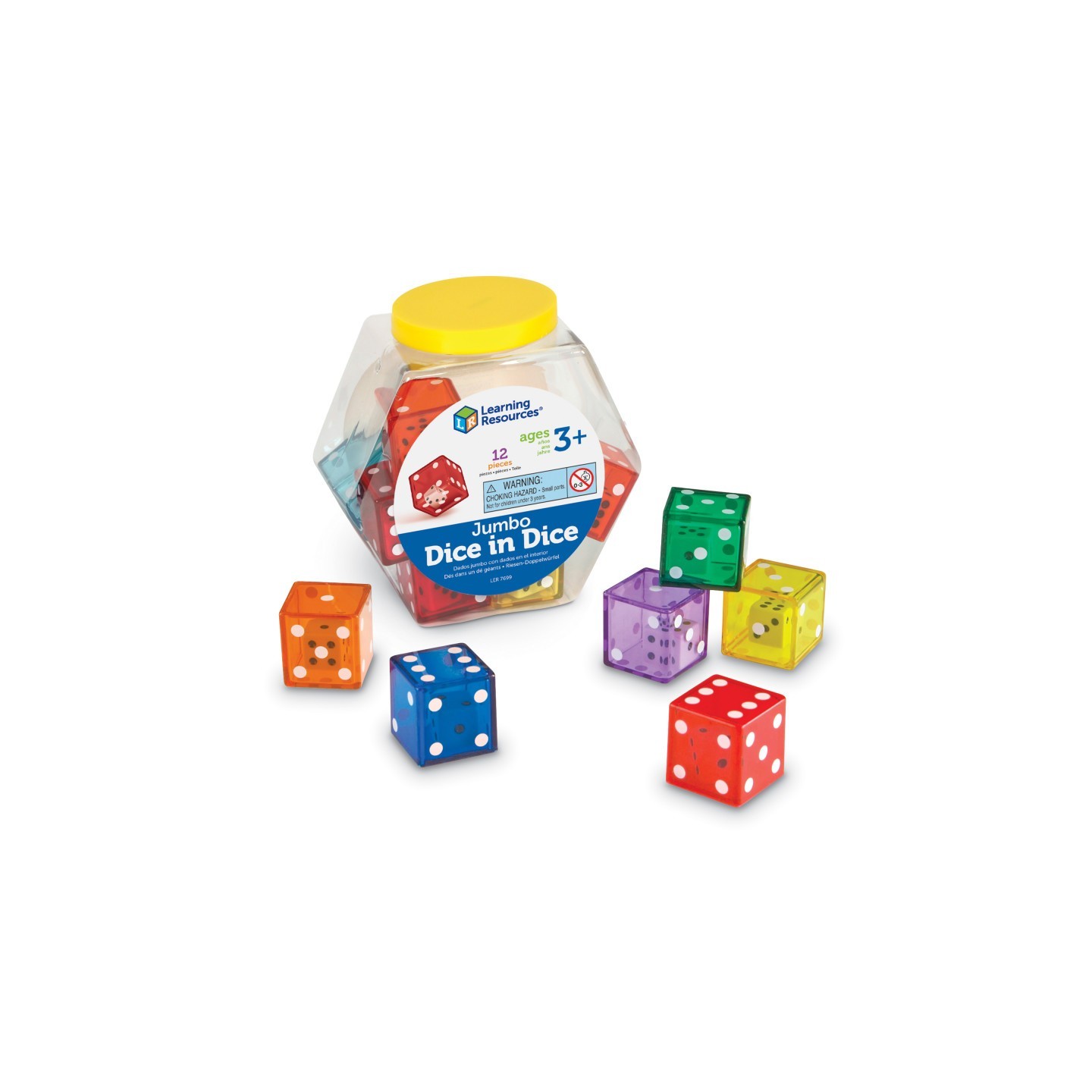 Learning Resources Jumbo Dice in Dice Jumbo Size Set, Pack of 12