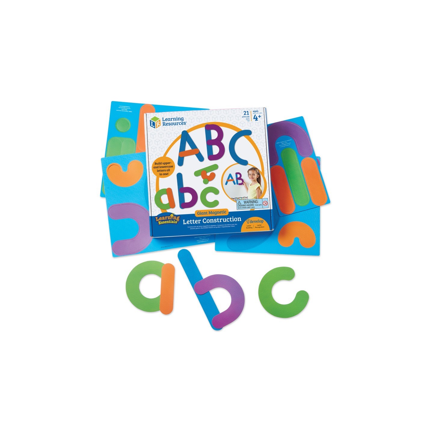 Learning Resources Giant Magnetic Letter Construction, 21-Piece Set