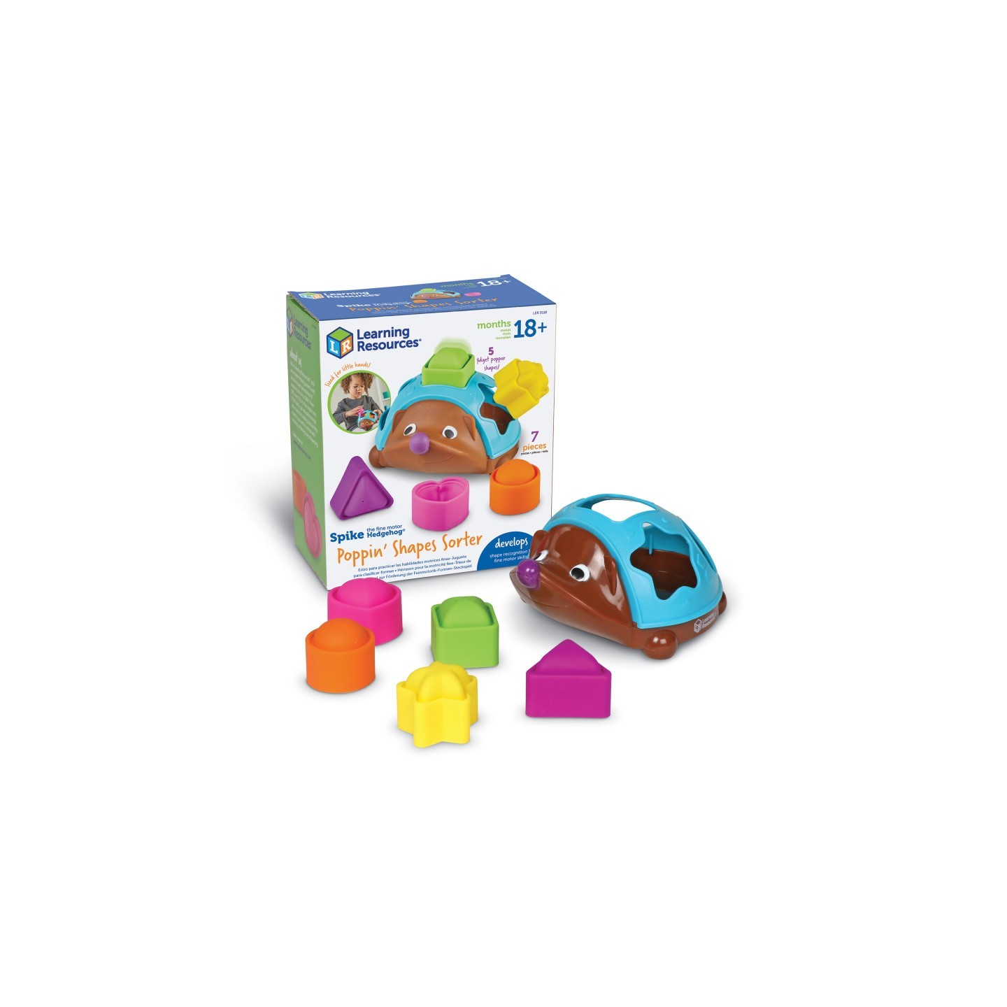 Learning Resources Spike the Fine Motor Hedgehog Poppin' Shapes Sorter