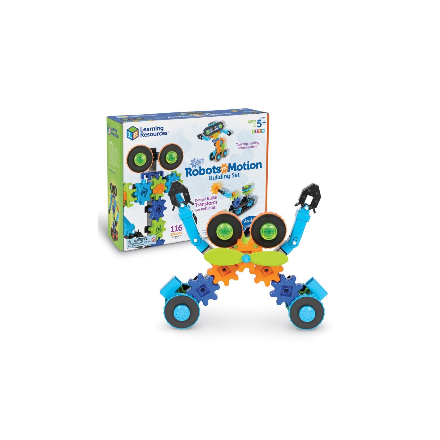 Learning Resources Gears! Gears! Gears!® Robots In Motion Building Set, 116 Pieces