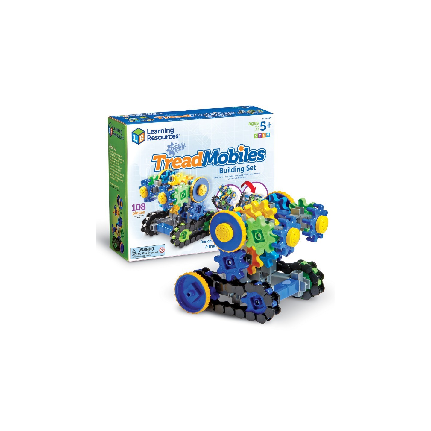 Learning Resources Gears! Gears! Gears!® Treadmobiles Building Set, 108 Pieces