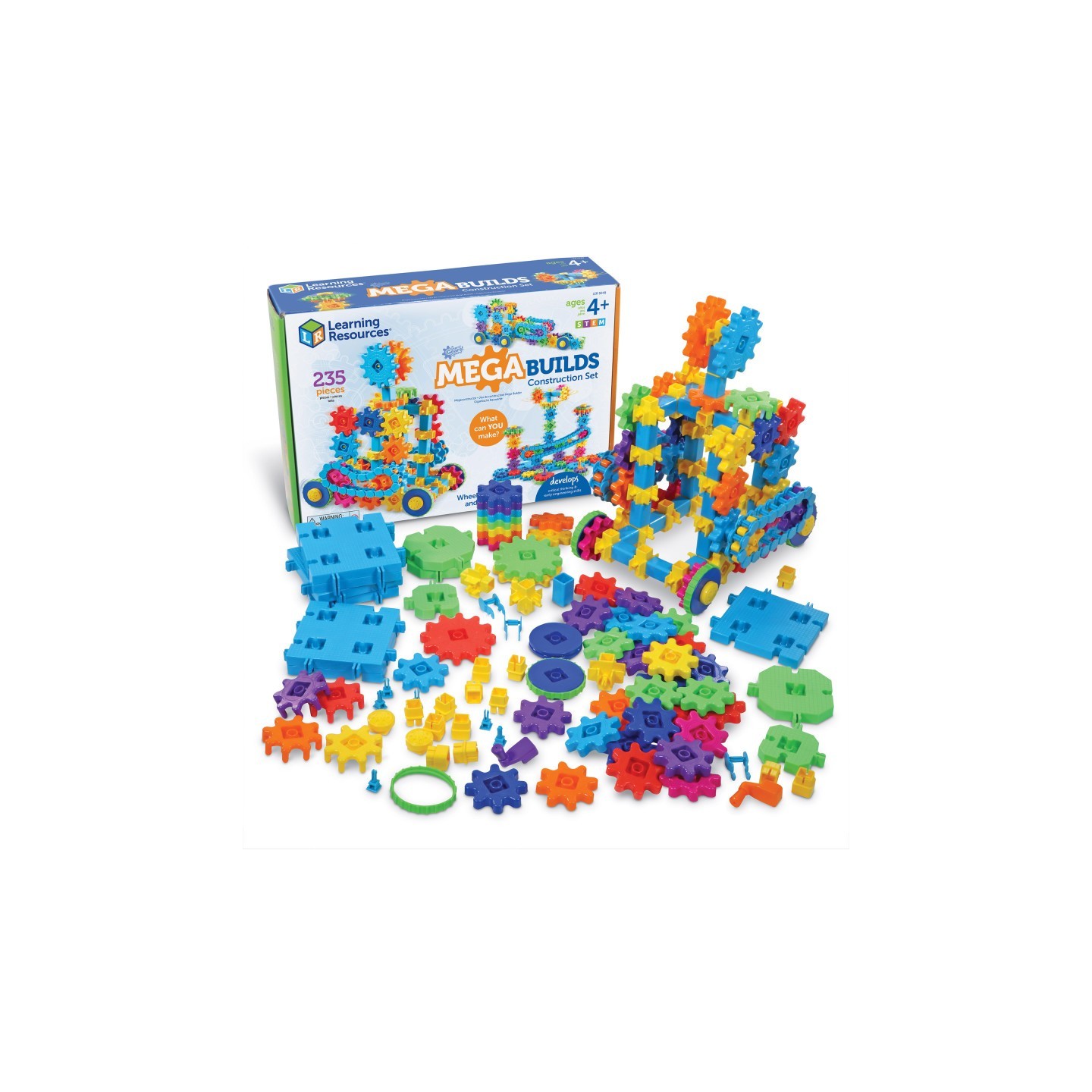 Learning Resources Gears! Gears! Gears!® Mega Builds Construction Set, 235 Pieces