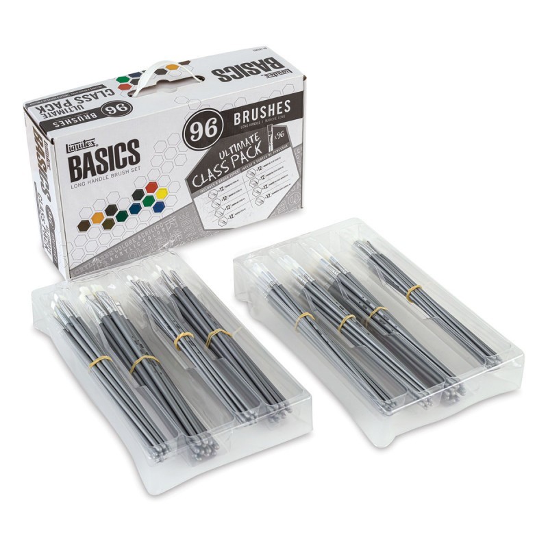 Liquitex BASICS Brush Class Pack, Assorted Brush Types and Sizes, Set of 96