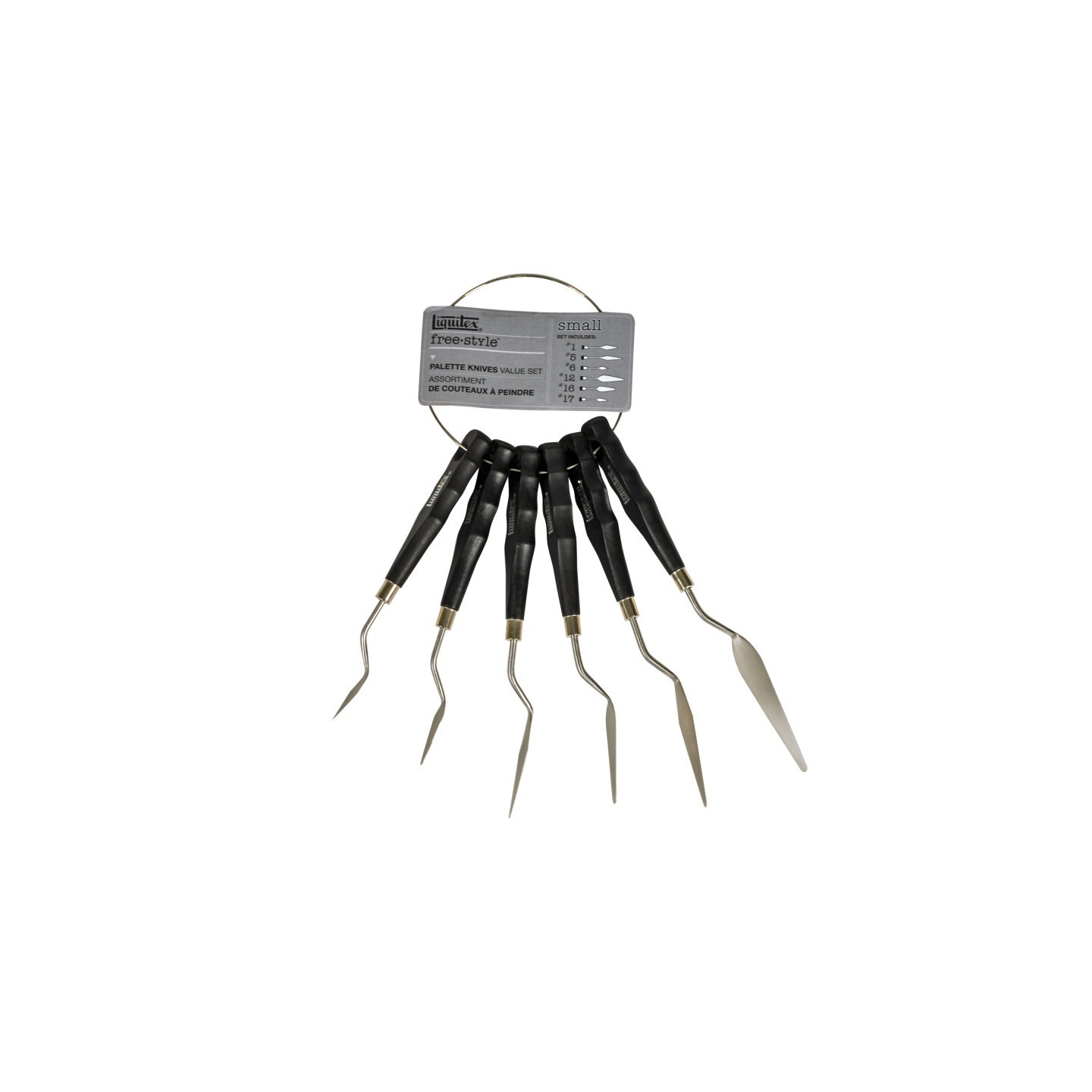 Liquitex Free-Style Traditional Palette Knives, 6-Piece Ring Set