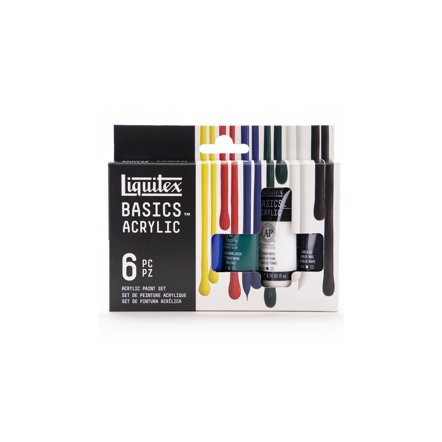 Liquitex BASICS Acrylic Color, 22 mL Tubes, Primary Colors, Set of 6