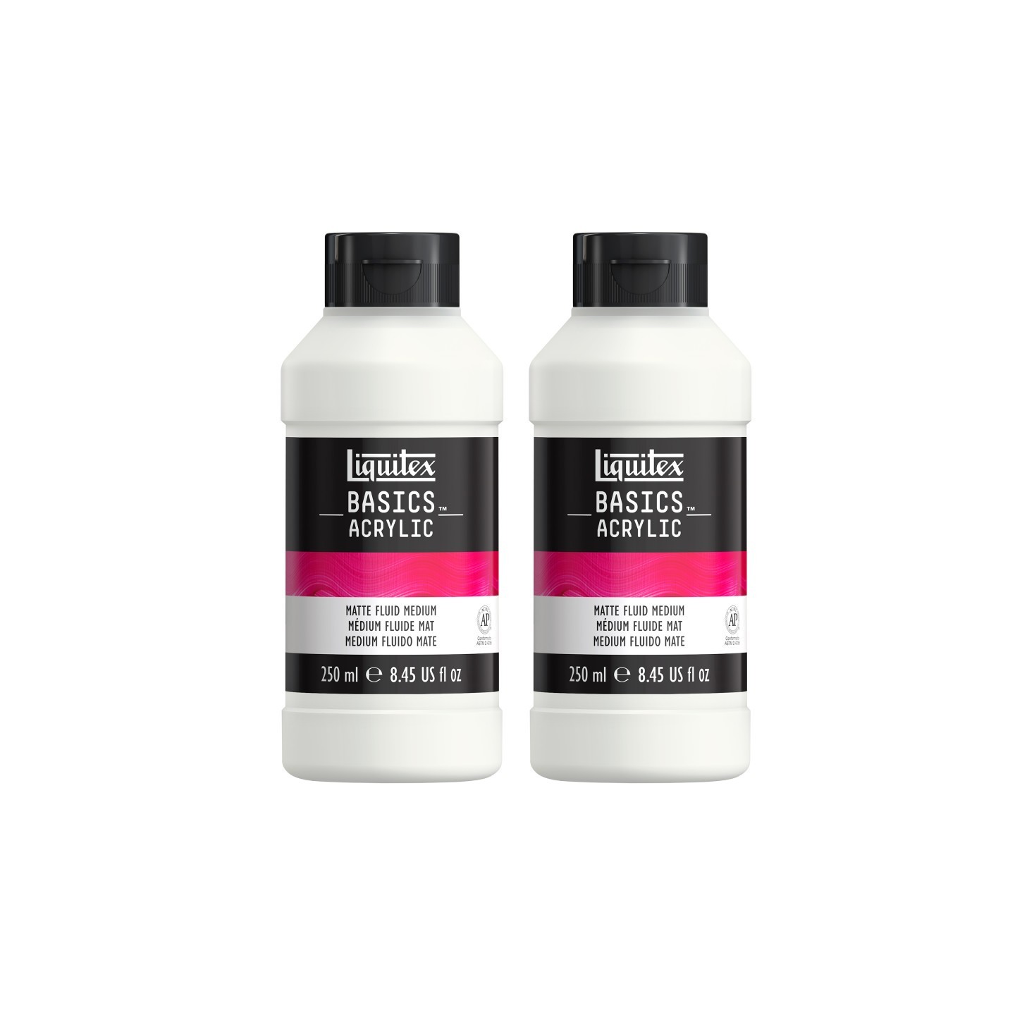 Liquitex BASICS Matte Fluid Medium, 250 mL Bottle, Pack of 2