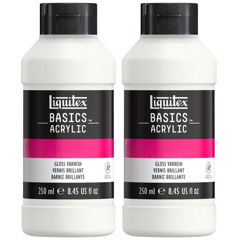 Liquitex BASICS Gloss Varnish, 250 mL Bottle, Pack of 2