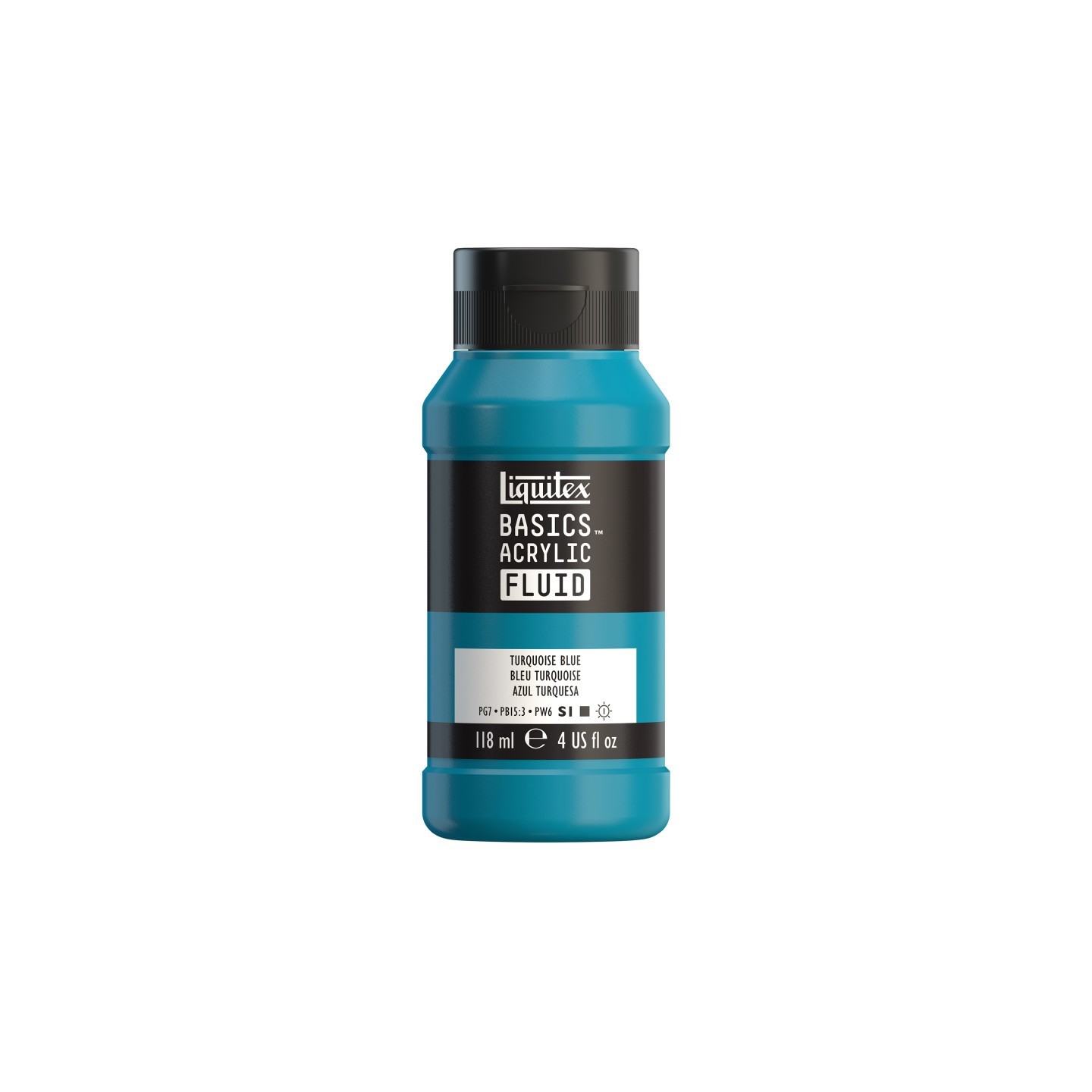 Liquitex BASICS Acrylic Fluid, 118 mL Bottle, Turquoise Blue
