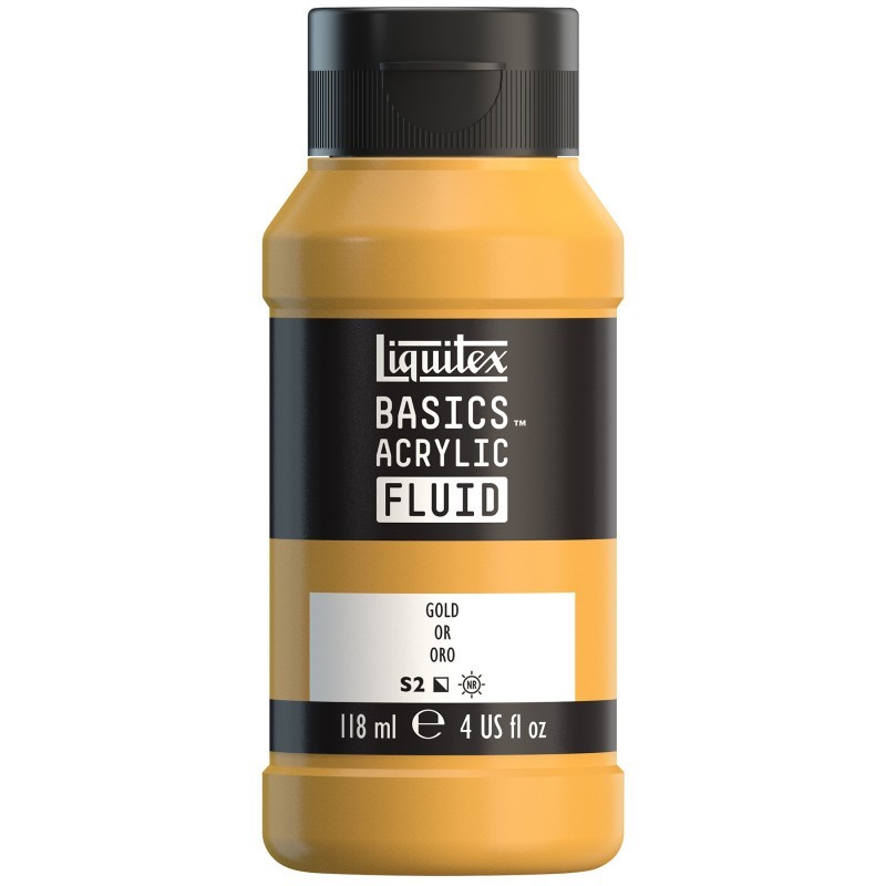 Liquitex BASICS Acrylic Fluid, 118 mL Bottle, Gold