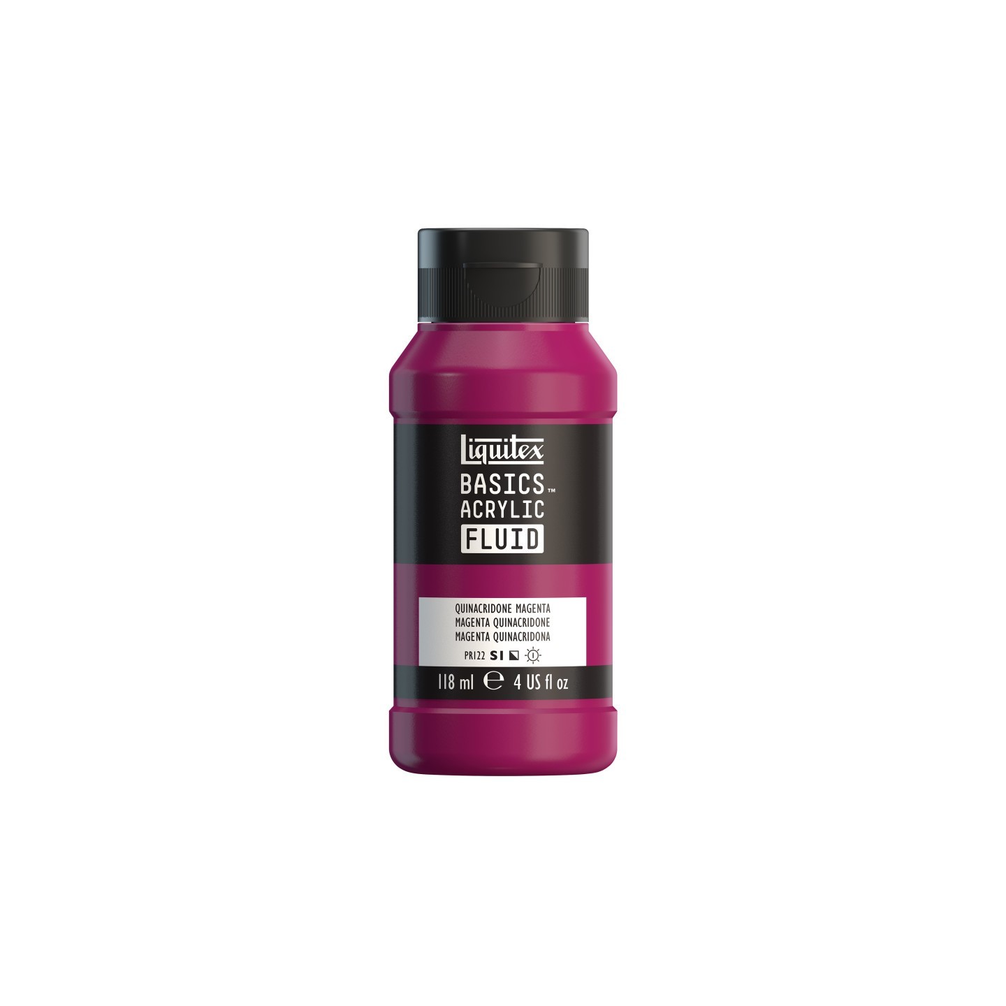 Liquitex BASICS Acrylic Fluid, 118 mL Bottle, Quinacridone Magenta