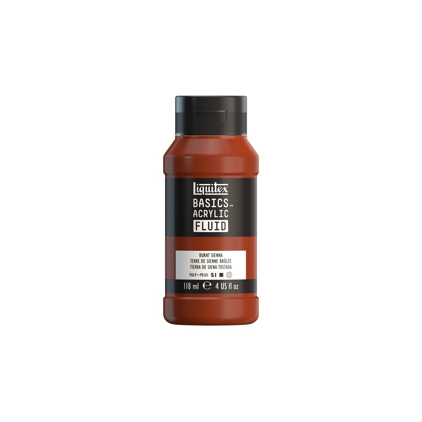 Liquitex BASICS Acrylic Fluid, 118 mL Bottle, Burnt Sienna