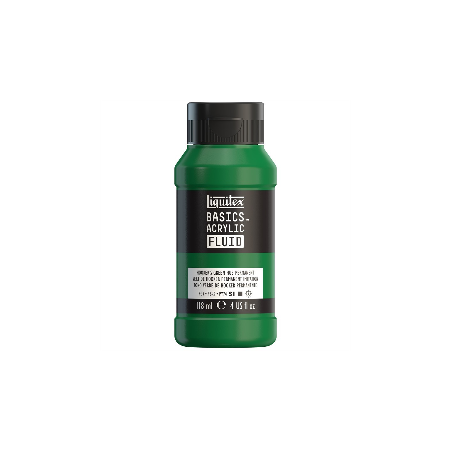 Liquitex BASICS Acrylic Fluid, 118 mL Bottle, Hooker's Green Permanent Hue