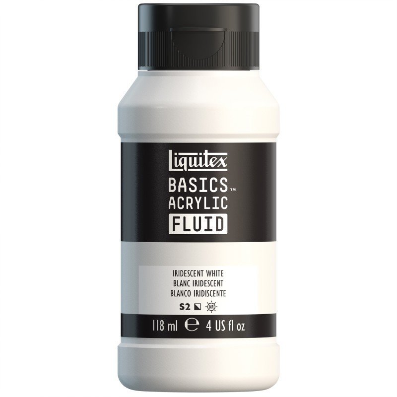 Liquitex BASICS Acrylic Fluid, 118 mL Bottle, Iridescent White