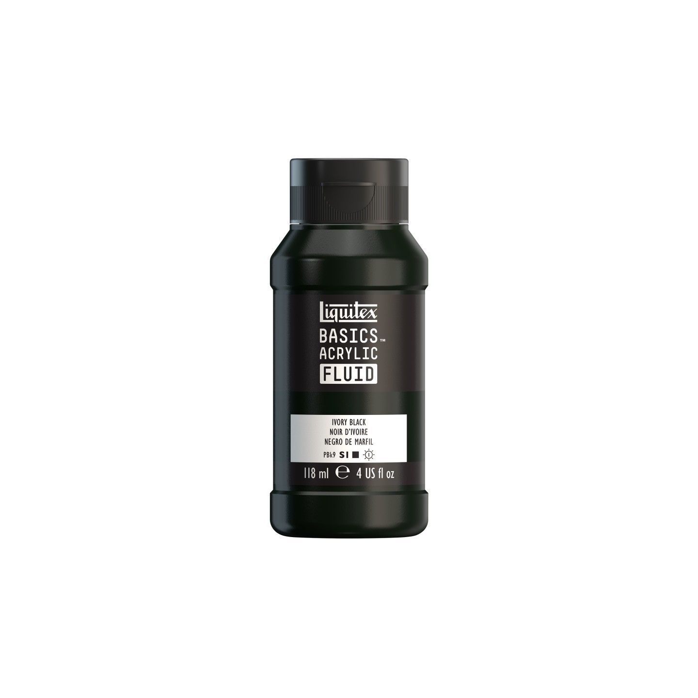 Liquitex BASICS Acrylic Fluid, 118 mL Bottle, Ivory Black