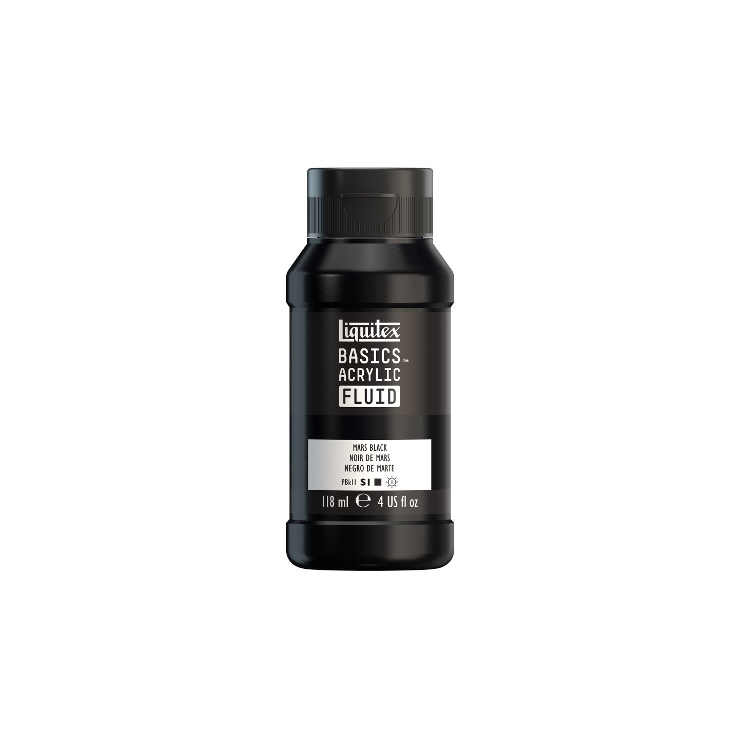 Liquitex BASICS Acrylic Fluid, 118 mL Bottle, Mars Black