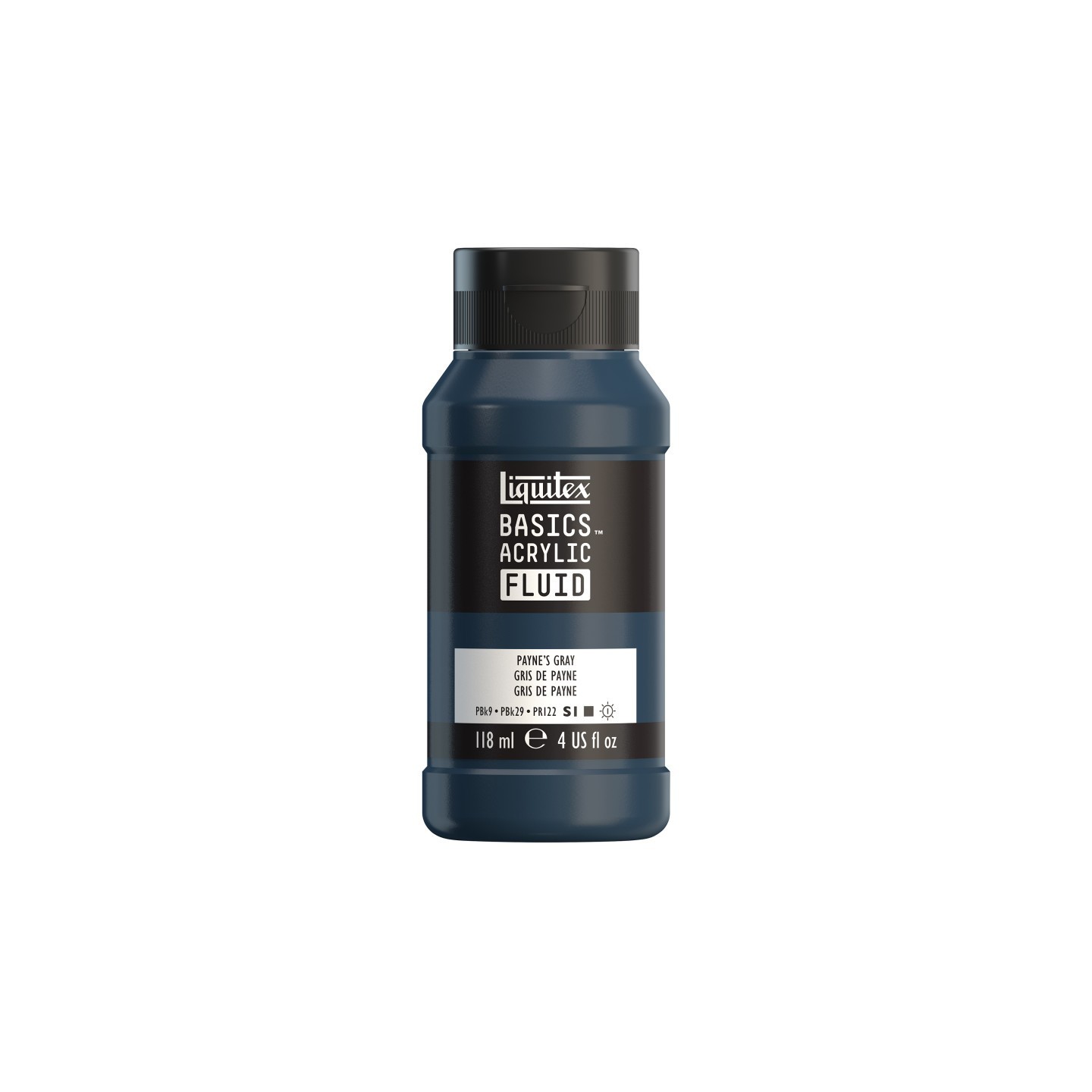 Liquitex BASICS Acrylic Fluid, 118 mL Bottle, Paynes Grey