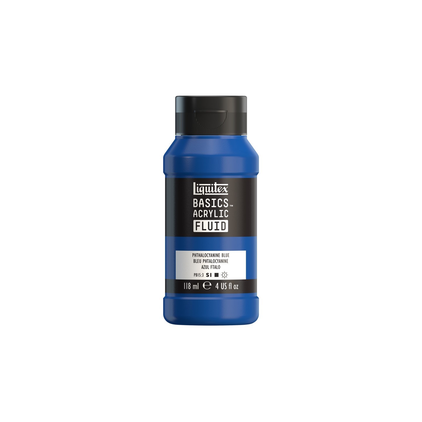 Liquitex BASICS Acrylic Fluid, 118 mL Bottle, Phthalocyanine Blue