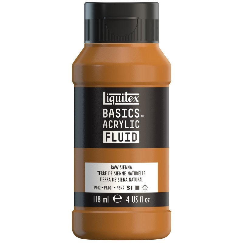 Liquitex BASICS Acrylic Fluid, 118 mL Bottle, Raw Sienna