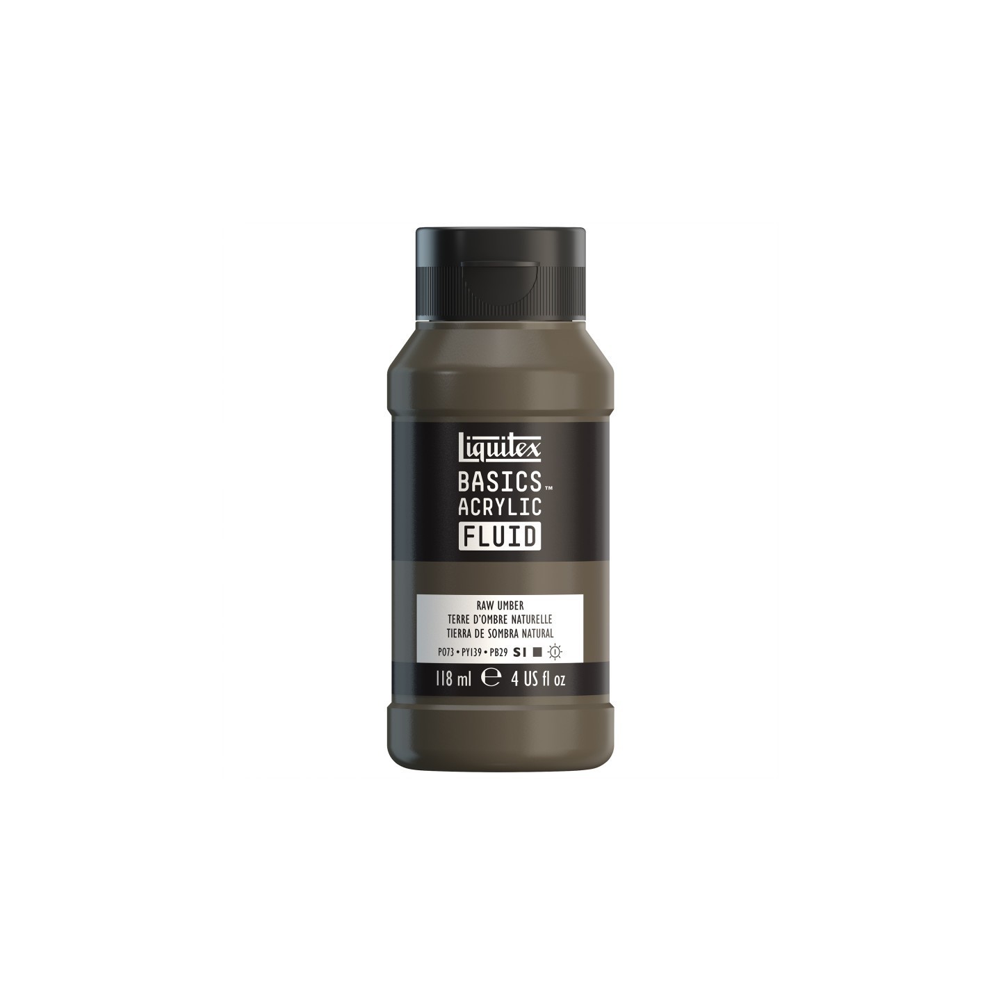 Liquitex BASICS Acrylic Fluid, 118 mL Bottle, Raw Umber