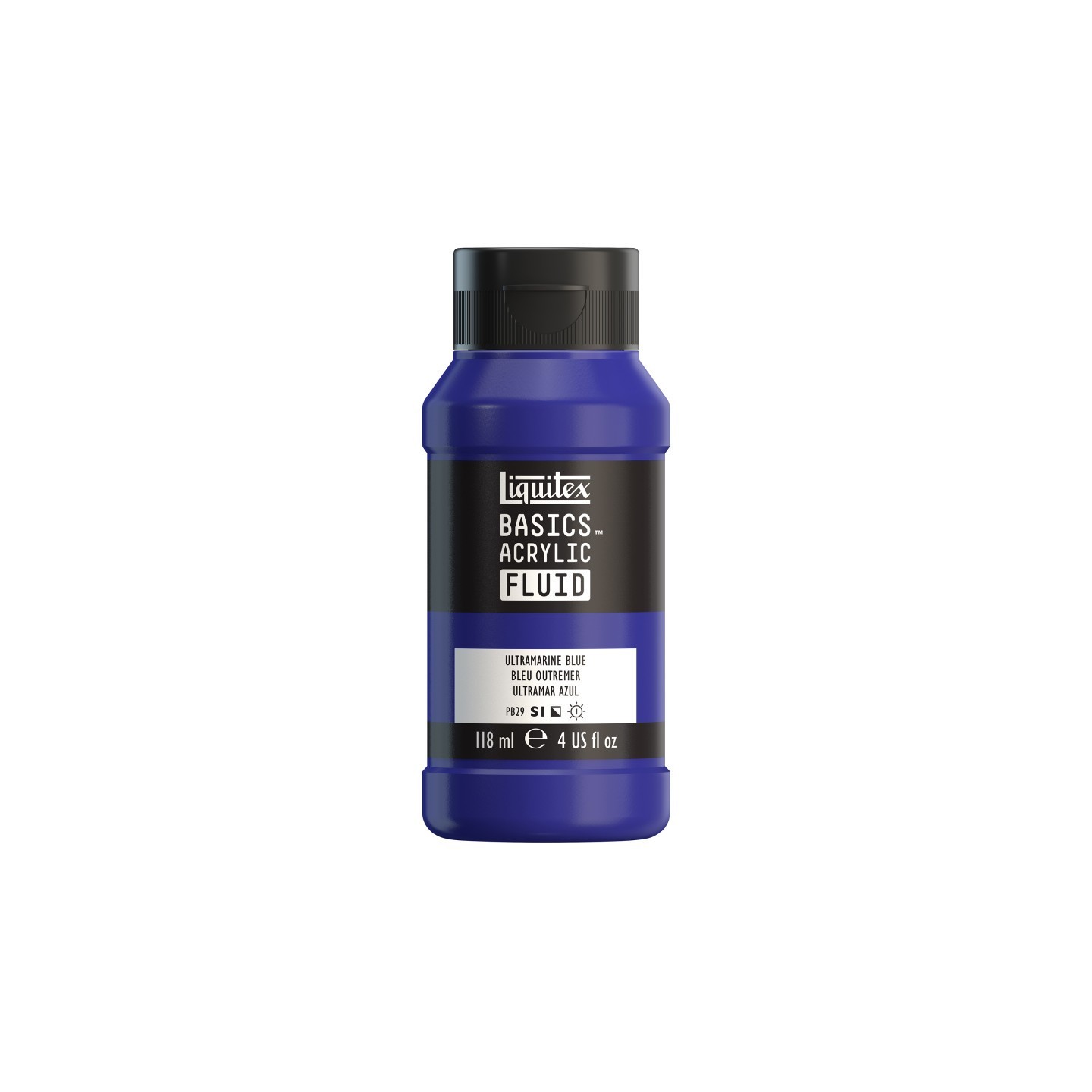 Liquitex BASICS Acrylic Fluid, 118 mL Bottle, Ultramarine Blue