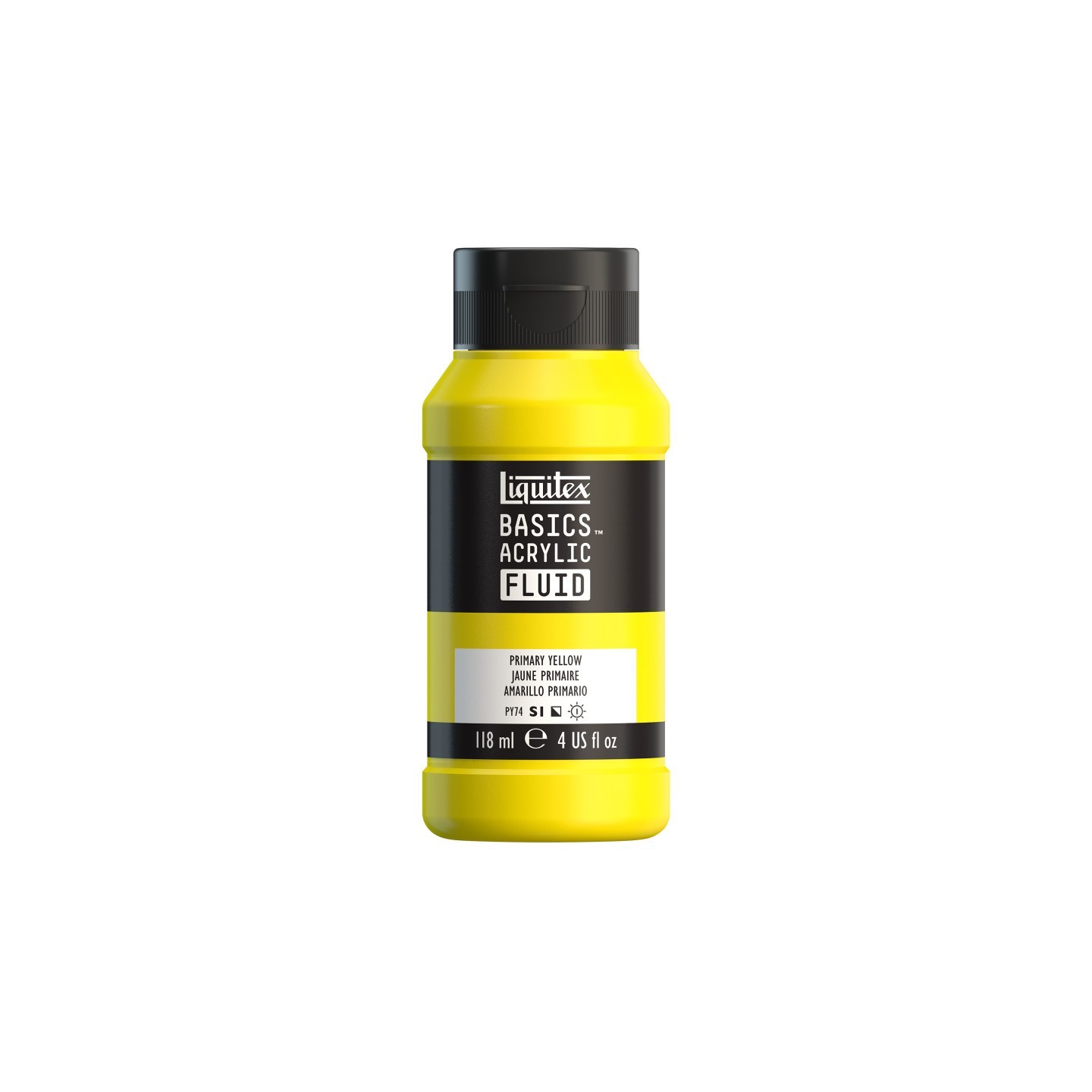 Liquitex BASICS Acrylic Fluid, 118 mL Bottle, Primary Yellow