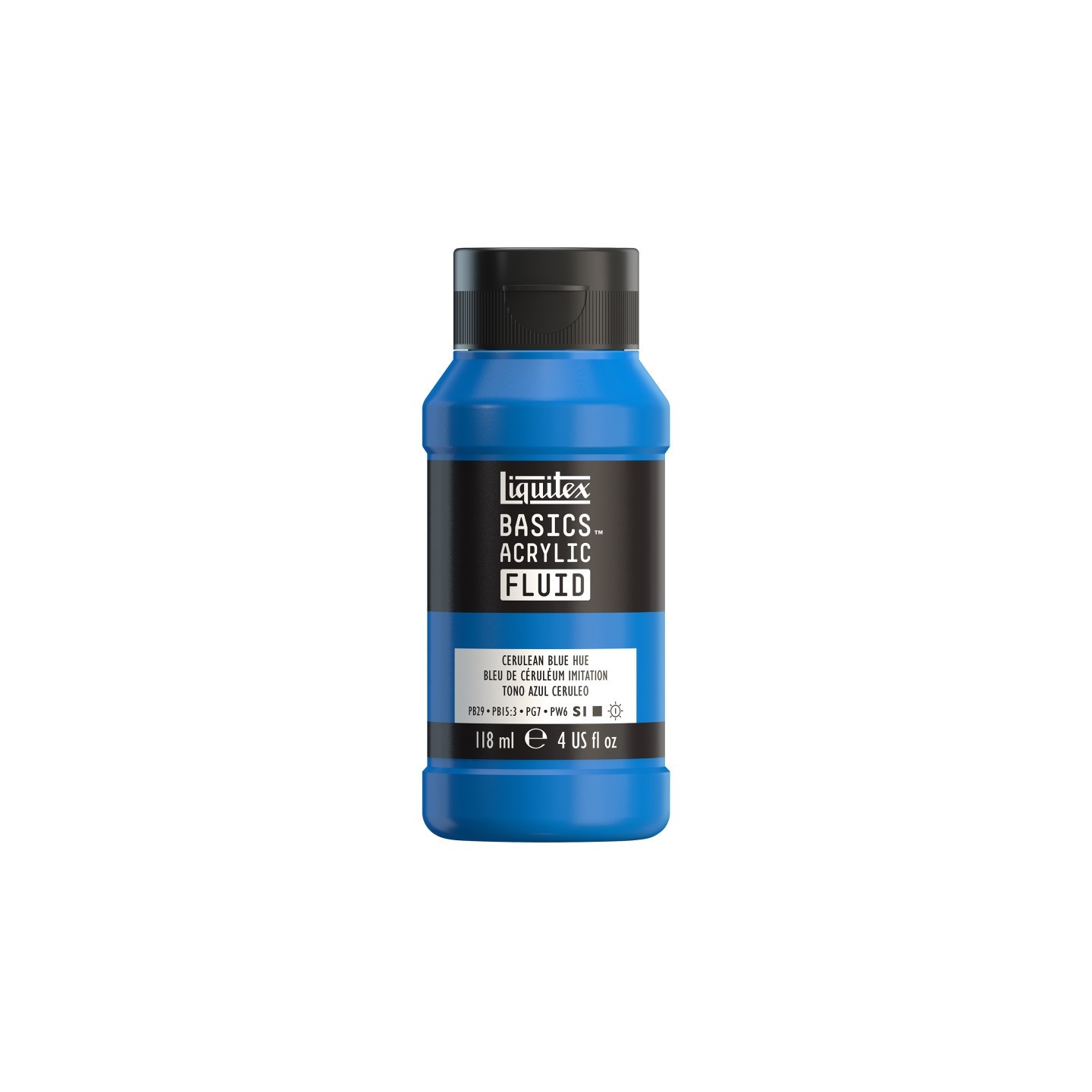 Liquitex BASICS Acrylic Fluid, 118 mL Bottle, Cerulean Blue Hue