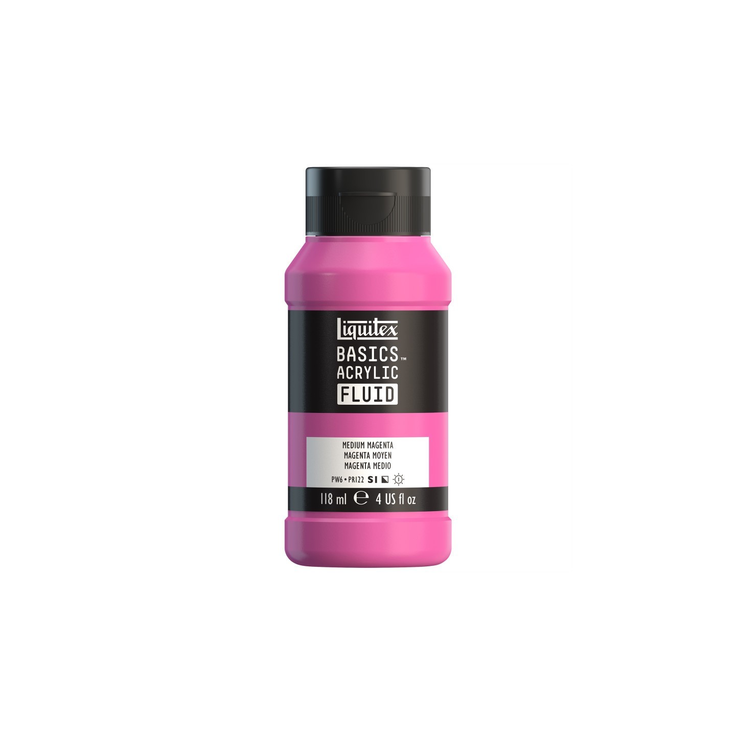 Liquitex BASICS Acrylic Fluid, 118 mL Bottle, Medium Magenta