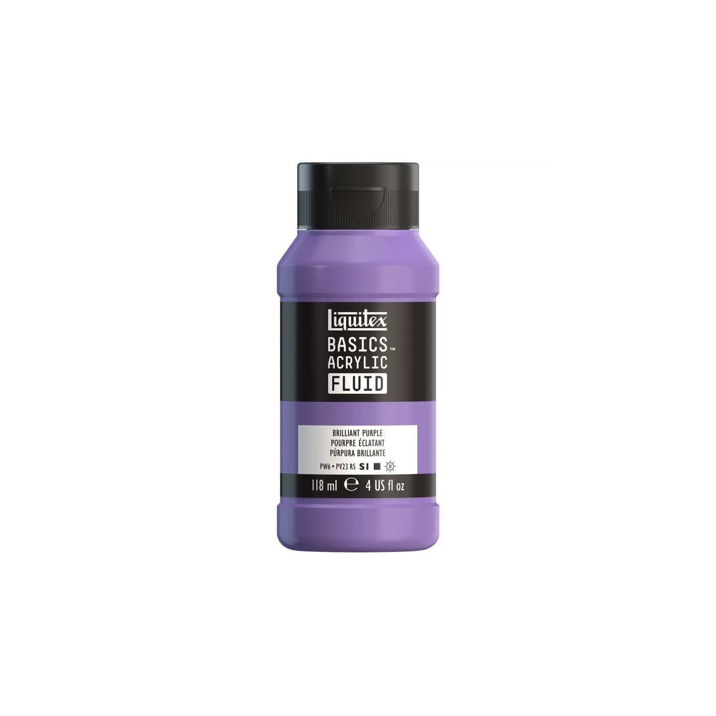 Liquitex BASICS Acrylic Fluid, 118 mL Bottle, Brilliant Purple