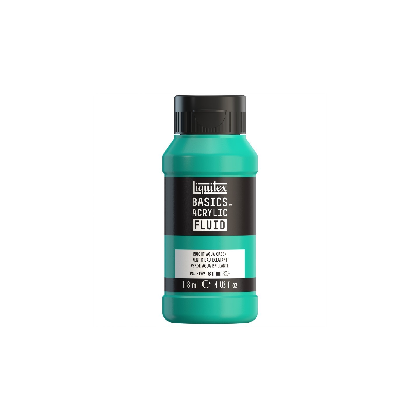 Liquitex BASICS Acrylic Fluid, 118 mL Bottle, Bright Aqua Green