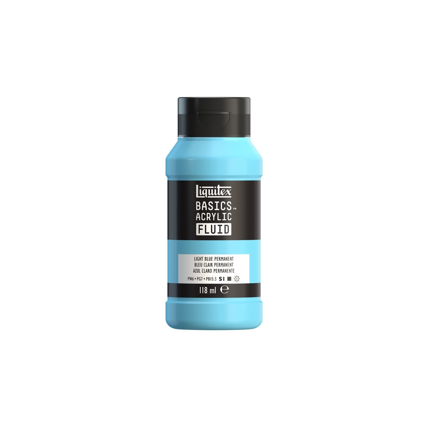 Liquitex BASICS Acrylic Fluid, 118 mL Bottle, Light Blue Permanent