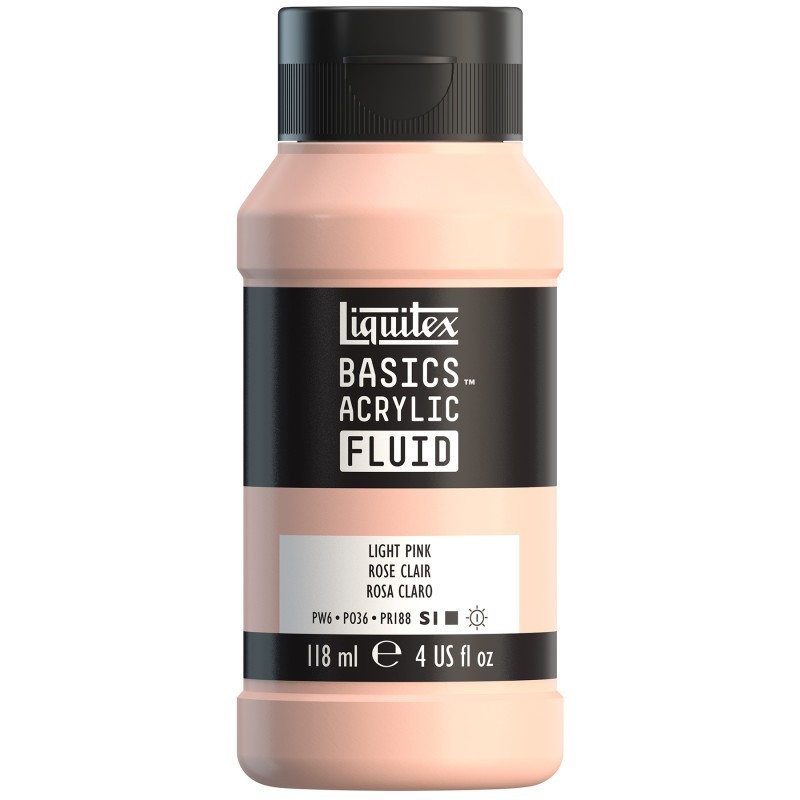 Liquitex BASICS Acrylic Fluid, 118 mL Bottle, Light Pink