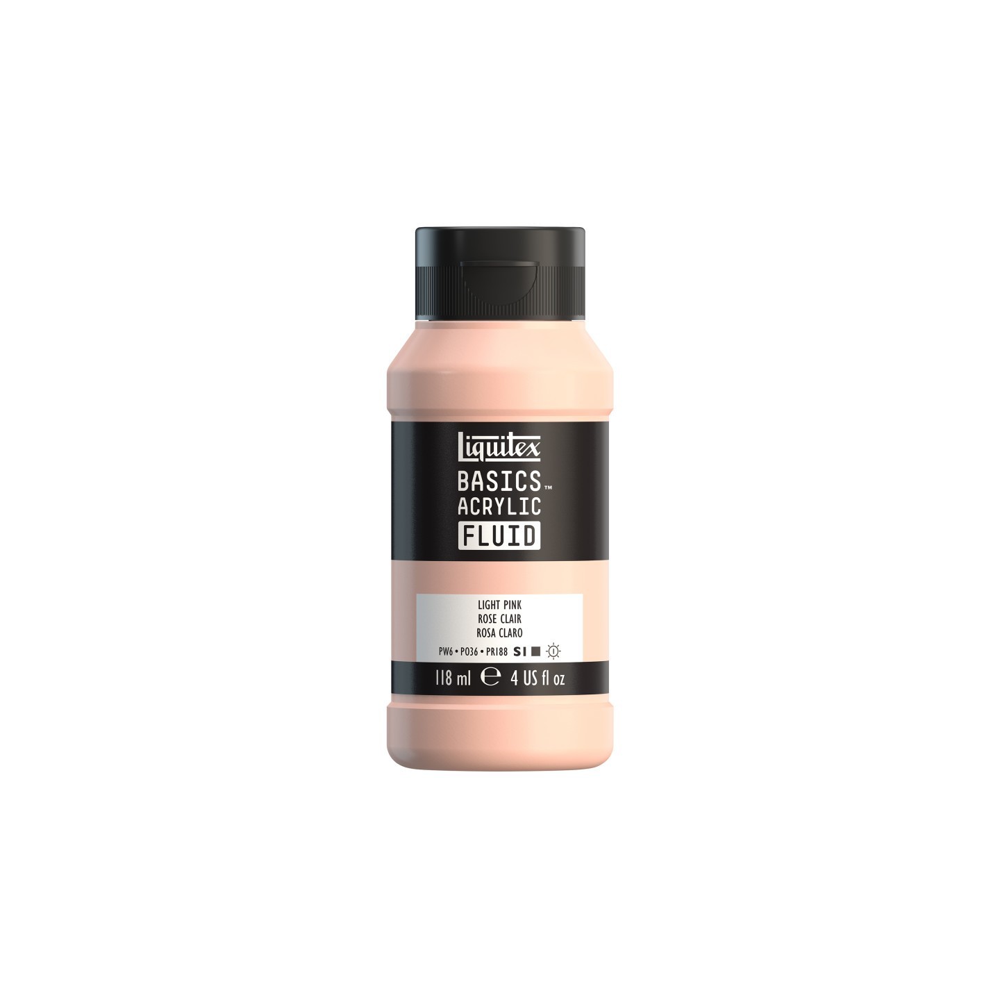 Liquitex BASICS Acrylic Fluid, 118 mL Bottle, Light Pink