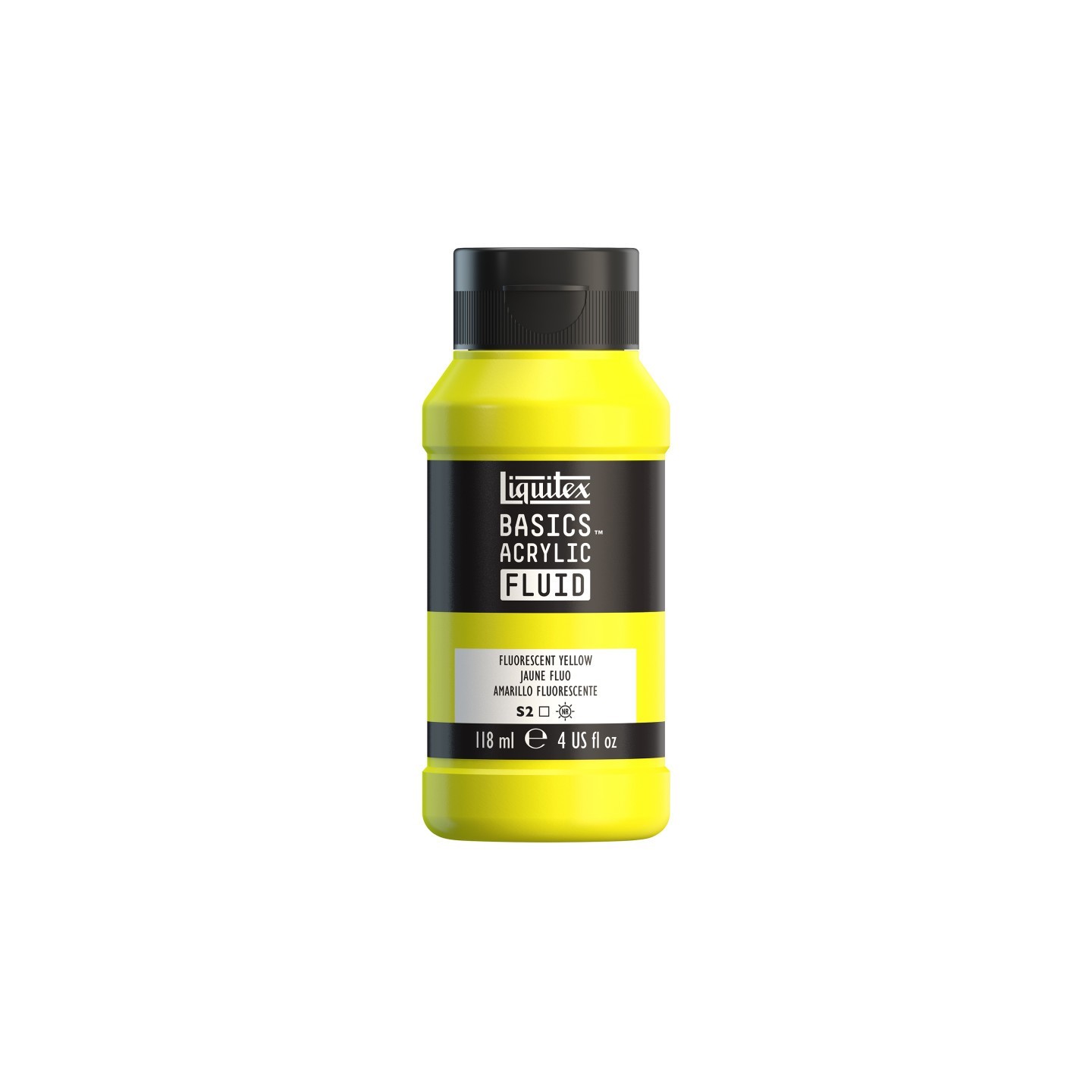 Liquitex BASICS Acrylic Fluid, 118 mL Bottle, Fluorescent Yellow