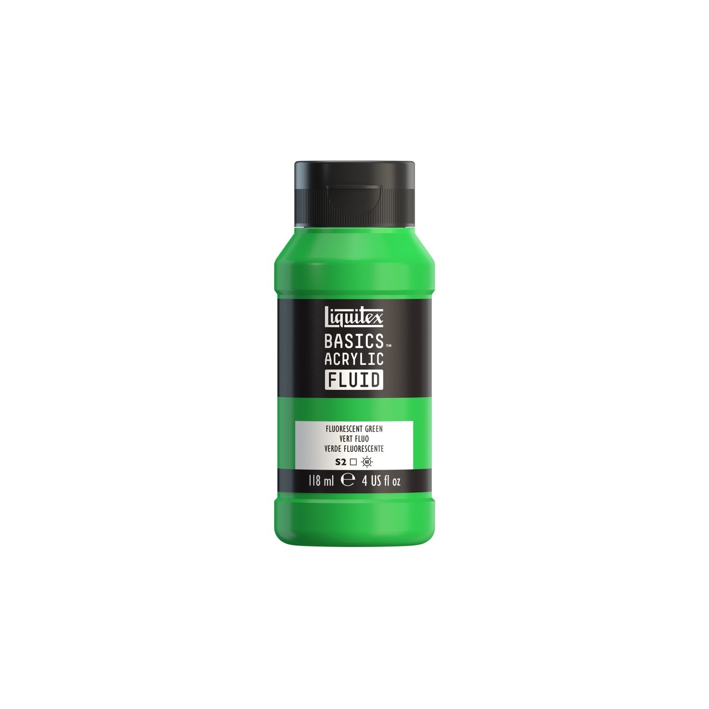 Liquitex BASICS Acrylic Fluid, 118 mL Bottle, Fluorescent Green