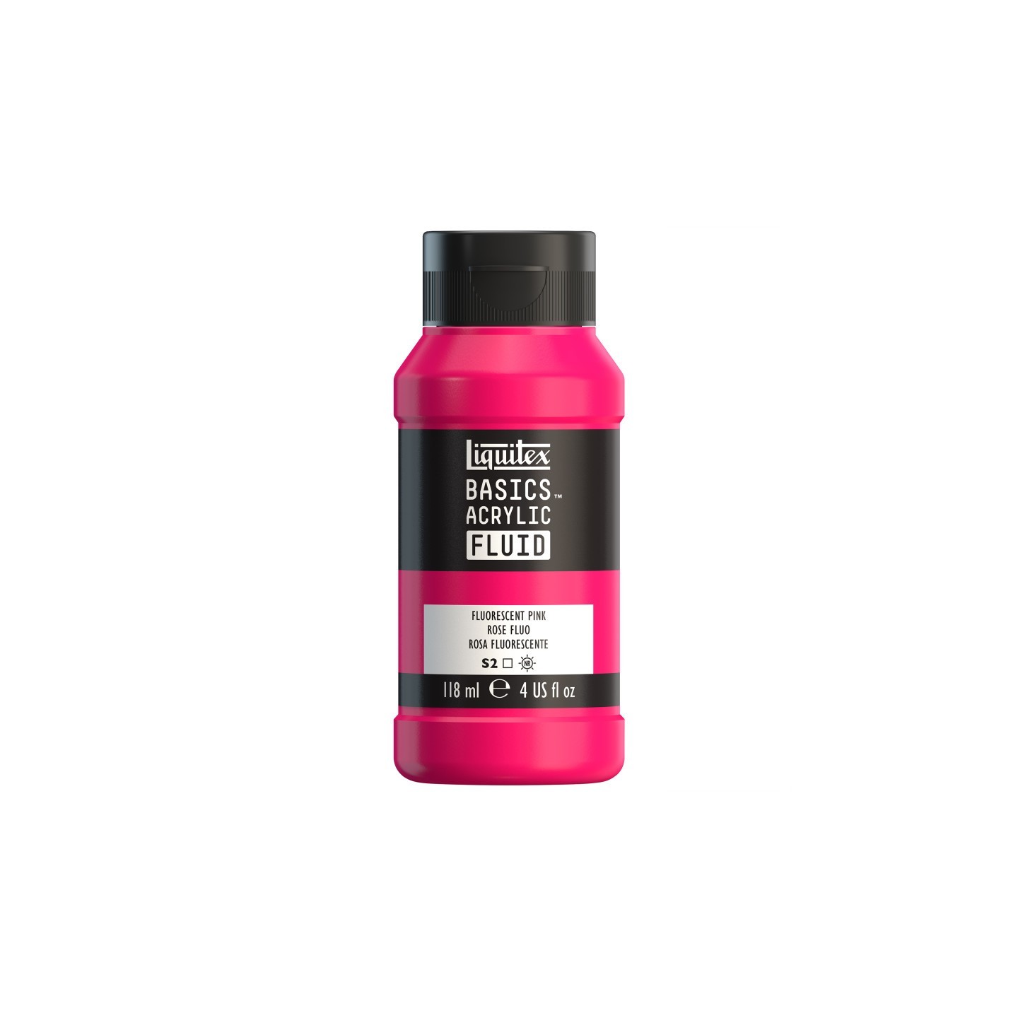 Liquitex BASICS Acrylic Fluid, 118 mL Bottle, Fluorescent Pink