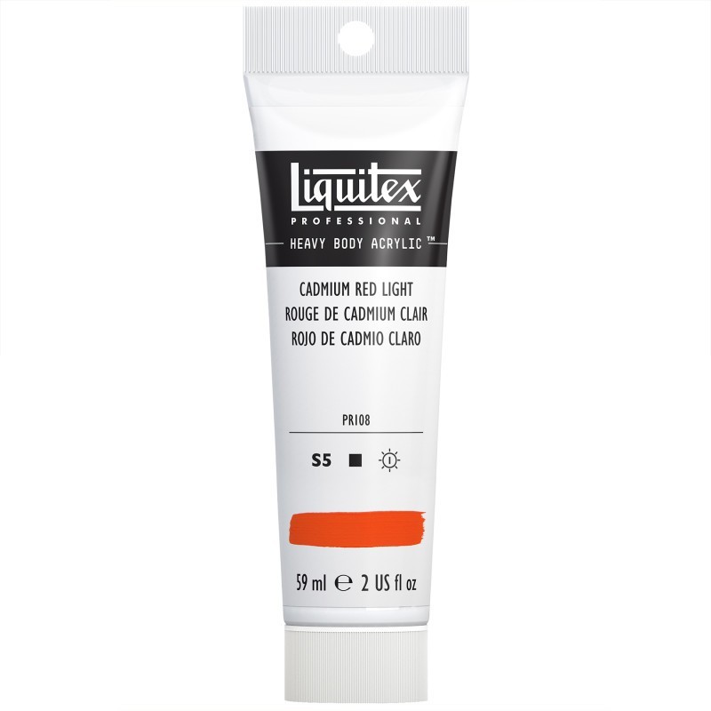 Liquitex Professional Heavy Body Acrylic Paint, 59 mL Tube, Cadmium Red Light