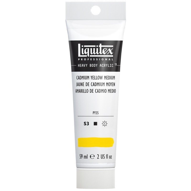 Liquitex Professional Heavy Body Acrylic Paint, 59 mL Tube, Cadmium Yellow Medium