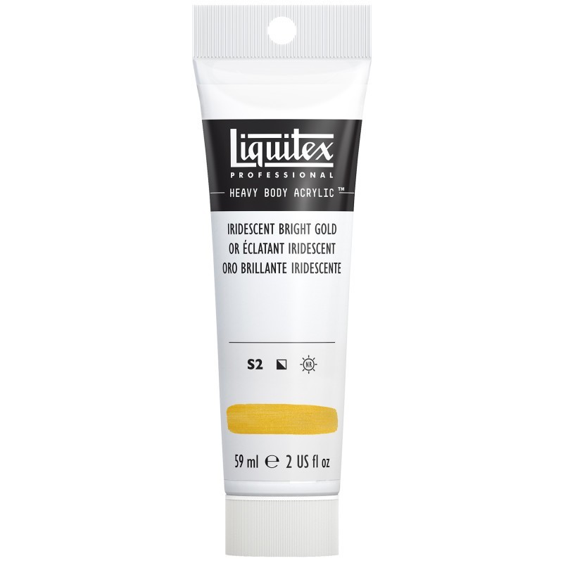 Liquitex Professional Heavy Body Acrylic Paint, 59 mL Tube, Iridescent Bright Gold