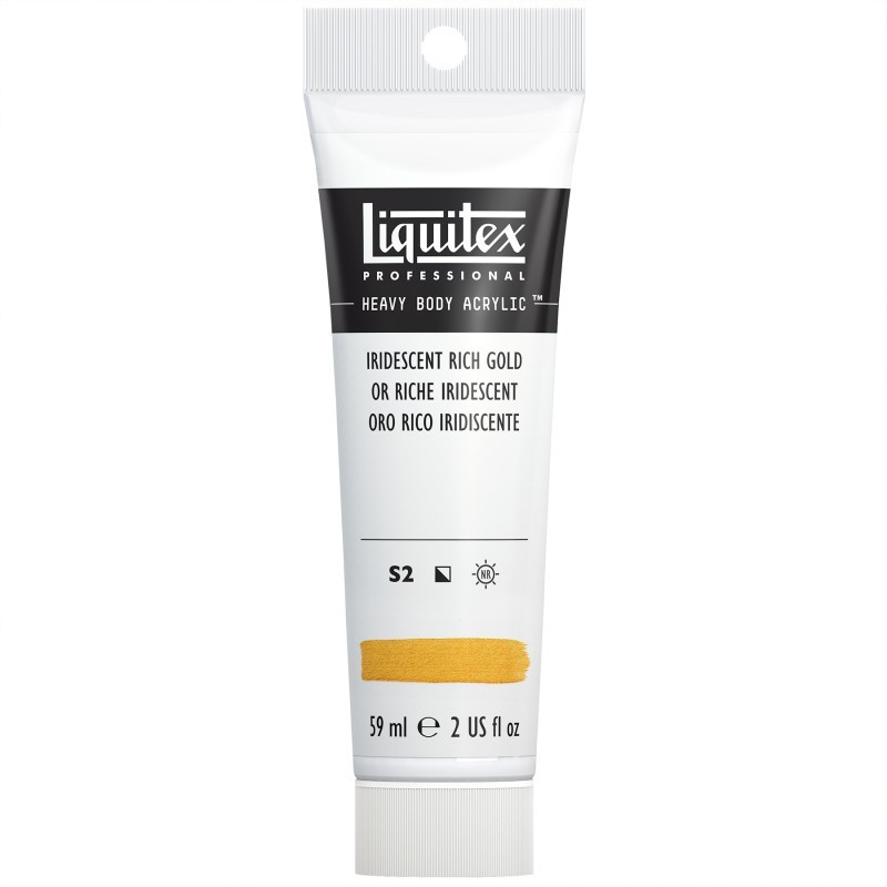 Liquitex Professional Heavy Body Acrylic Paint, 59 mL Tube, Iridescent Rich Gold