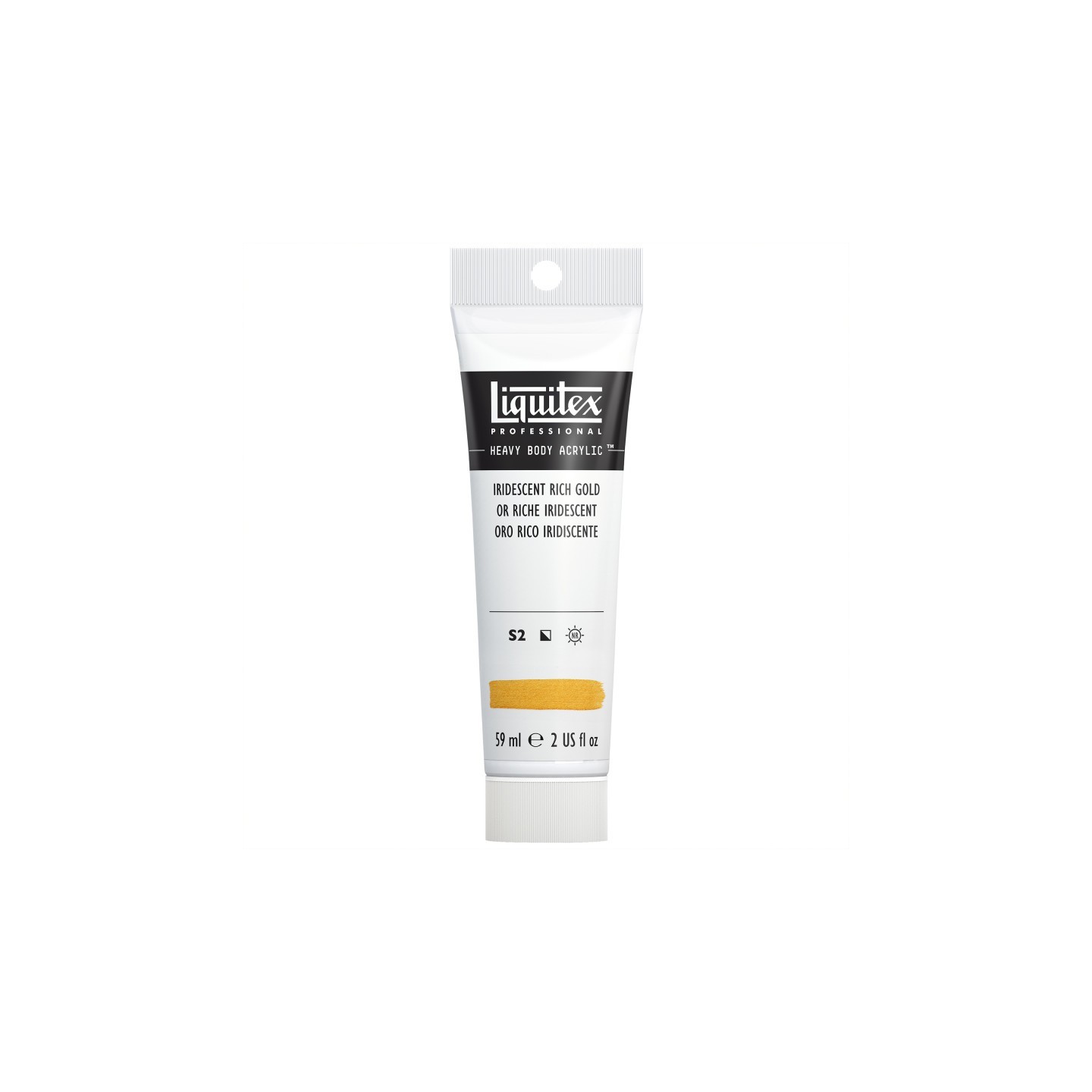 Liquitex Professional Heavy Body Acrylic Paint, 59 mL Tube, Iridescent Rich Gold