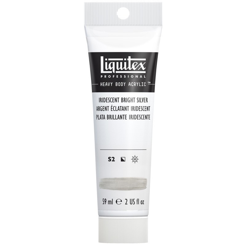 Liquitex Professional Heavy Body Acrylic Paint, 59 mL Tube, Iridescent Bright Silver