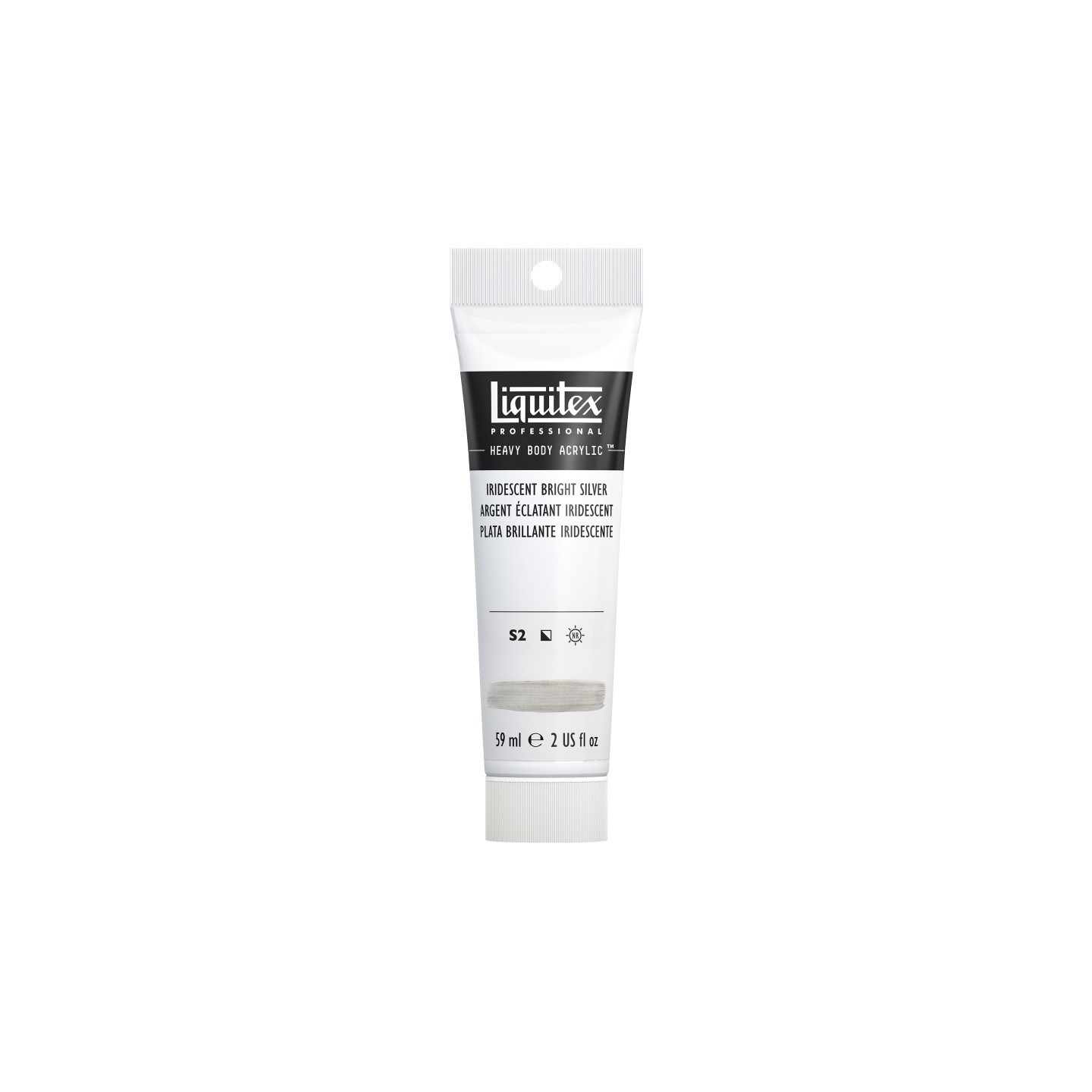 Liquitex Professional Heavy Body Acrylic Paint, 59 mL Tube, Iridescent Bright Silver