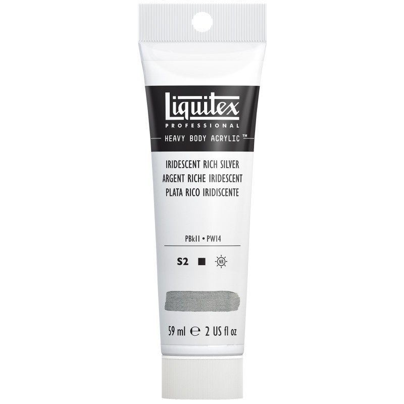 Liquitex Professional Heavy Body Acrylic Paint, 59 mL Tube, Iridescent Rich Silver