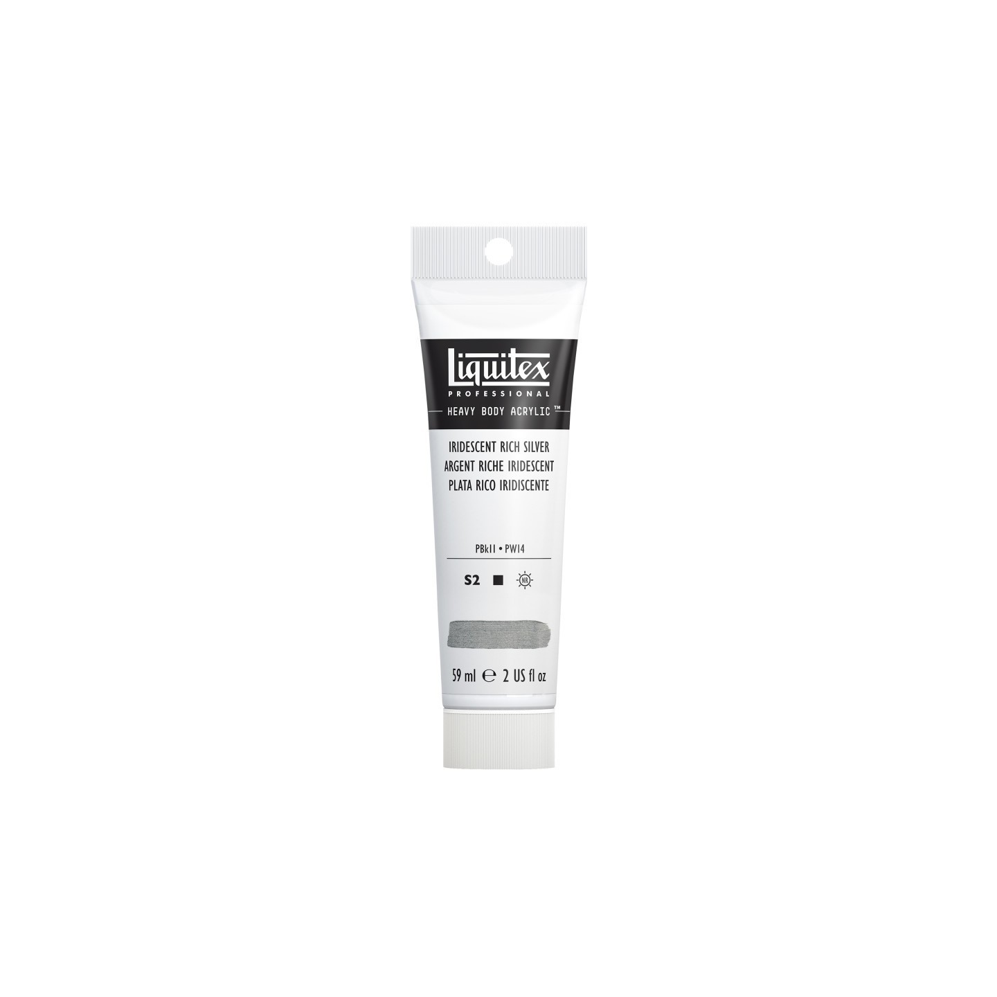 Liquitex Professional Heavy Body Acrylic Paint, 59 mL Tube, Iridescent Rich Silver