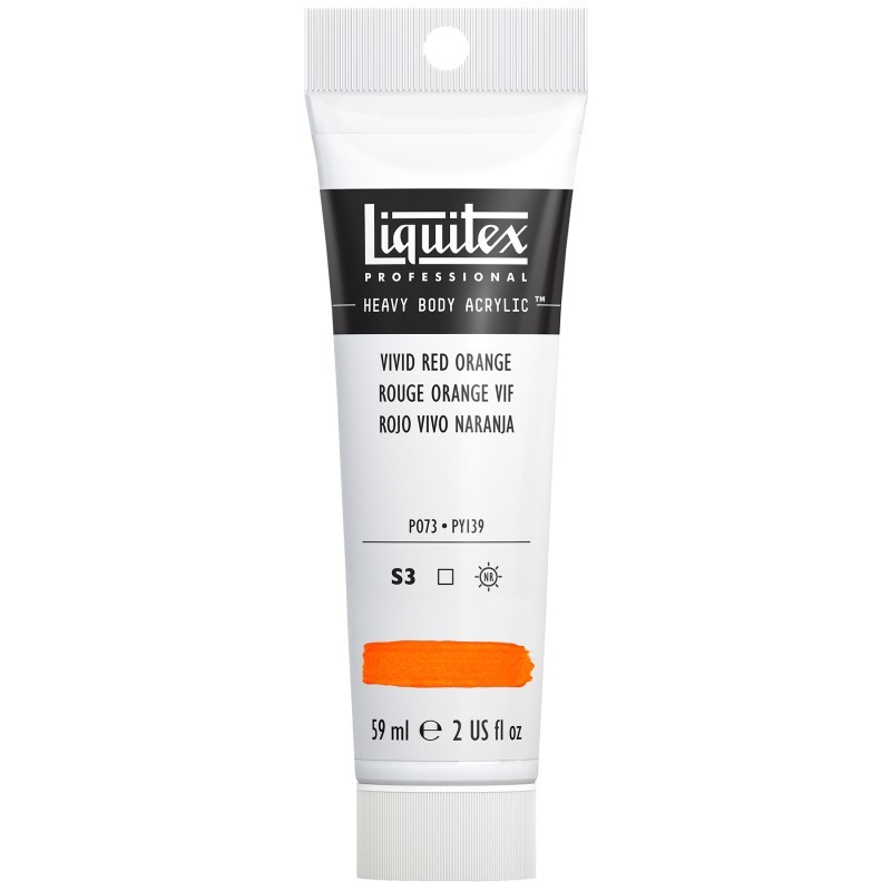 Liquitex Professional Heavy Body Acrylic Paint, 59 mL Tube, Vivid Red Orange