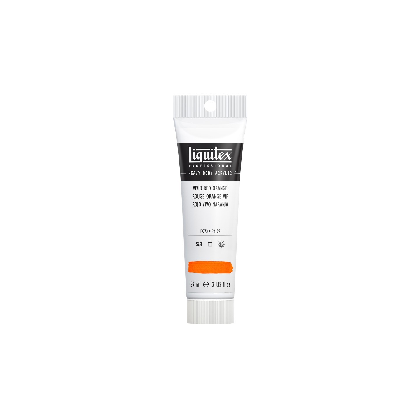 Liquitex Professional Heavy Body Acrylic Paint, 59 mL Tube, Vivid Red Orange