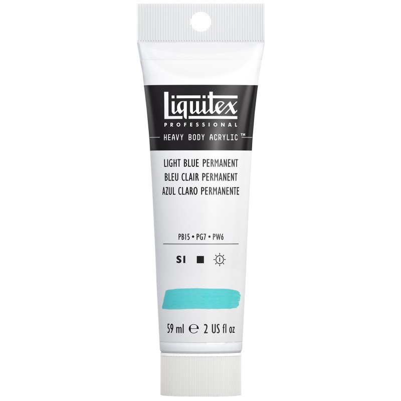Liquitex Professional Heavy Body Acrylic Paint, 59 mL Tube, Light Blue Permanent