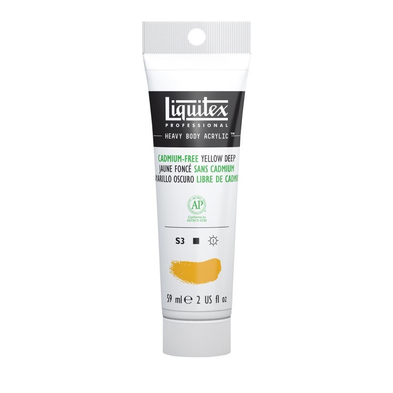 Liquitex Professional Heavy Body Acrylic Paint, 59 mL Tube, Cadmium Free Yellow Deep