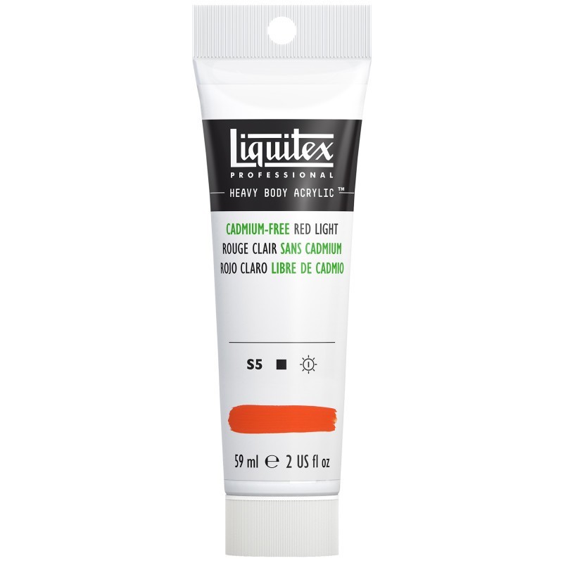 Liquitex Professional Heavy Body Acrylic Paint, 59 mL Tube, Cadmium Free Red Light