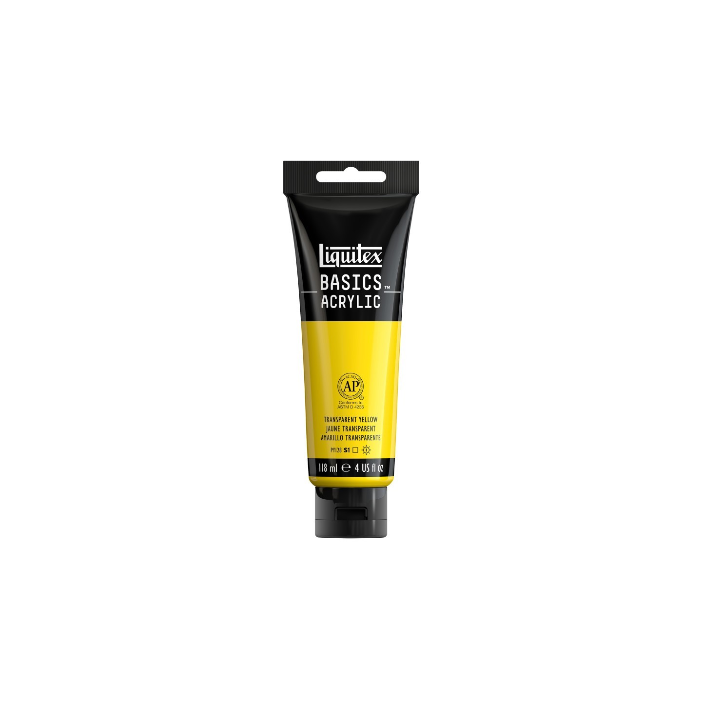 Liquitex BASICS Acrylic Paint, 118 mL Tube, Transparent Yellow